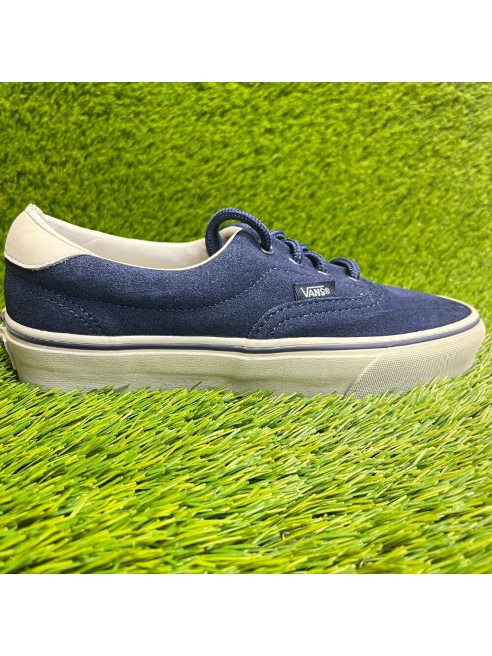 Vans Era 59 Womens Size 7.5 Blue Beige Athletic Suede Skateboard Shoes Sneakers